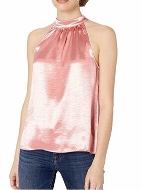 Jack by BB Dakota Pink Satin Halter Neck Top Medium
